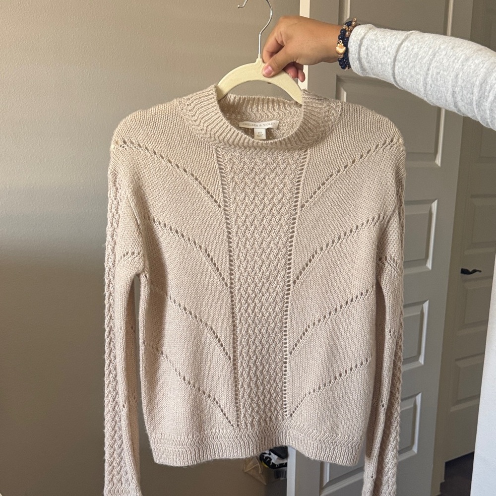 Chelsea & Theodore Textured Cream Sweater
